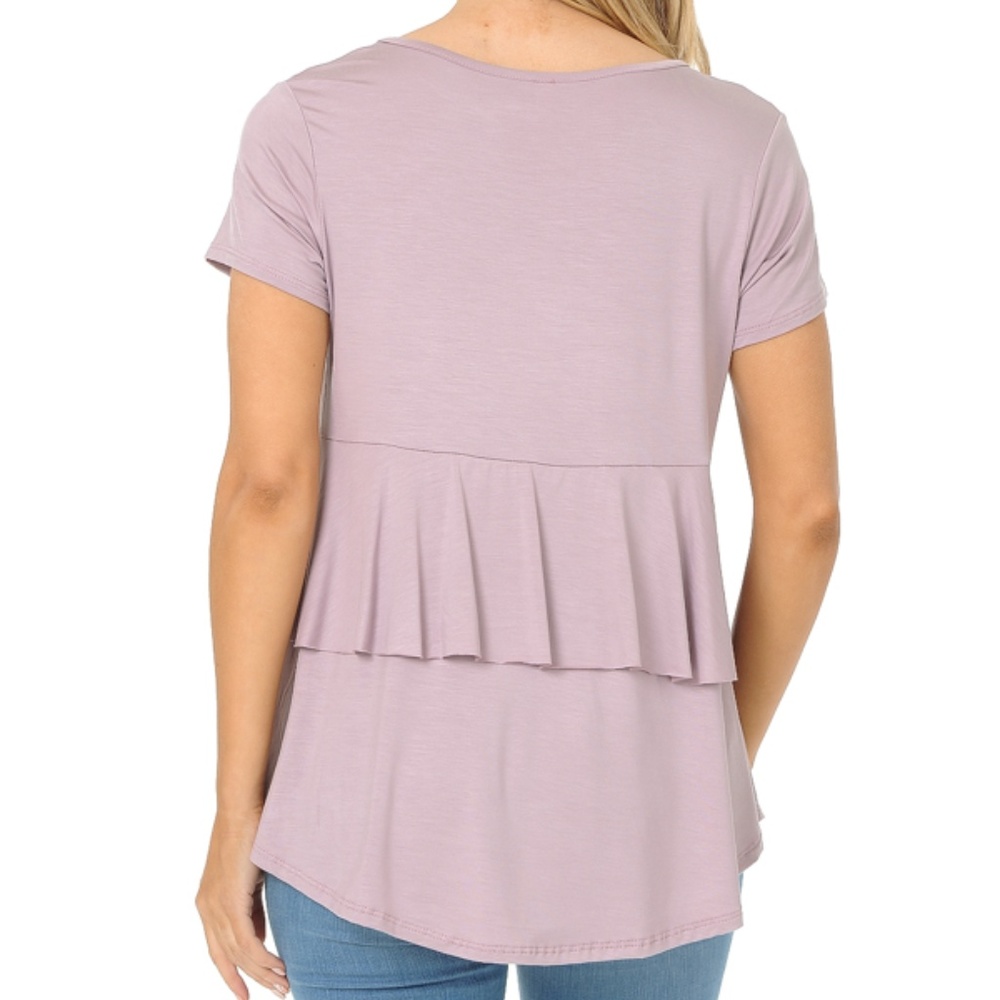 SHORT SLEEVE TOP WITH BACK RUFFLE - Picture 4 of 4